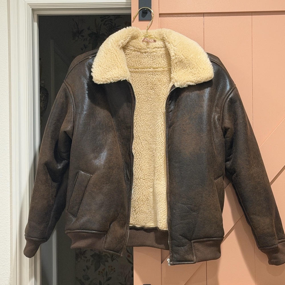 Women’s Brown Shearling Leather Jacket
